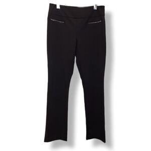 💠REITMANS High Waist Slim Straight Leg Ponte Pants Zipper Accent Pull On